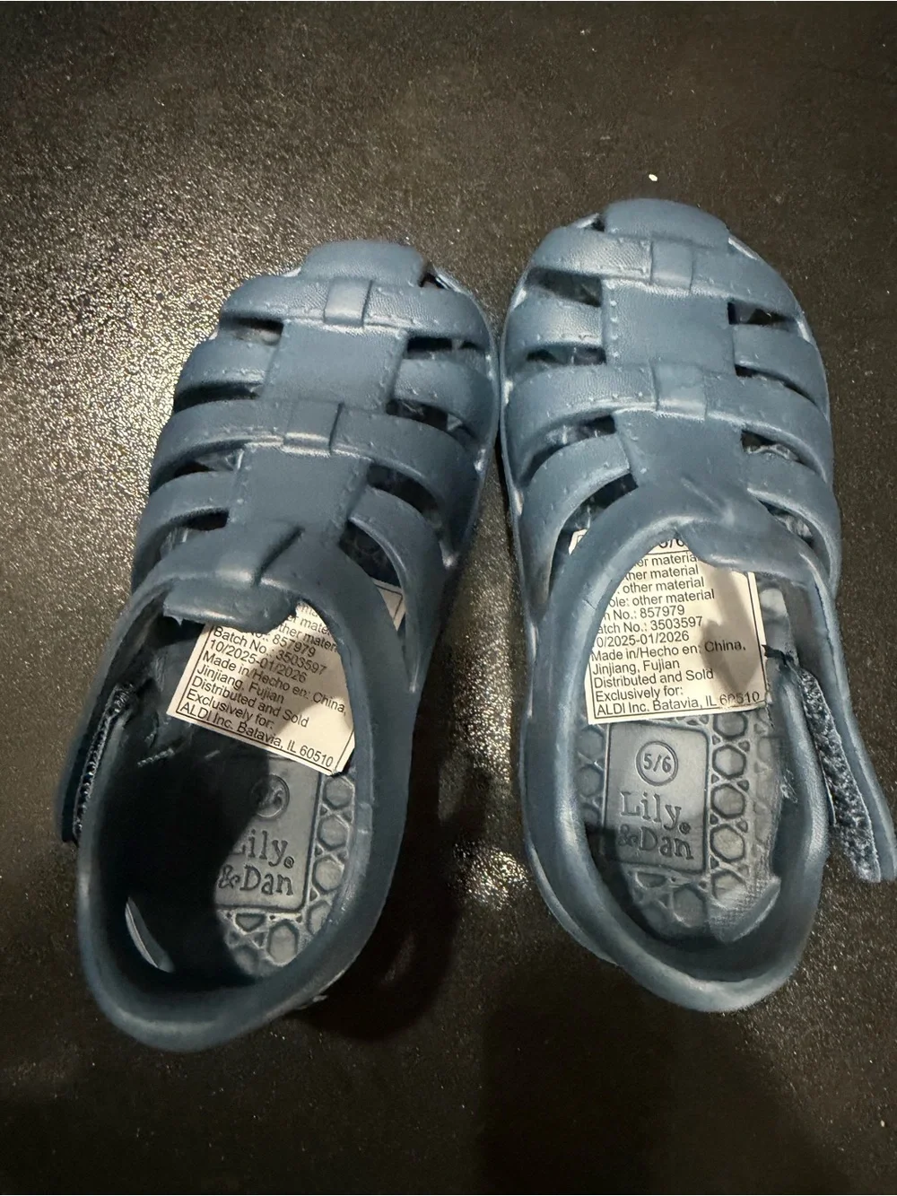 Toddler Navy Blue Closed-Toe Sandals with Hook-and-Loop Strap